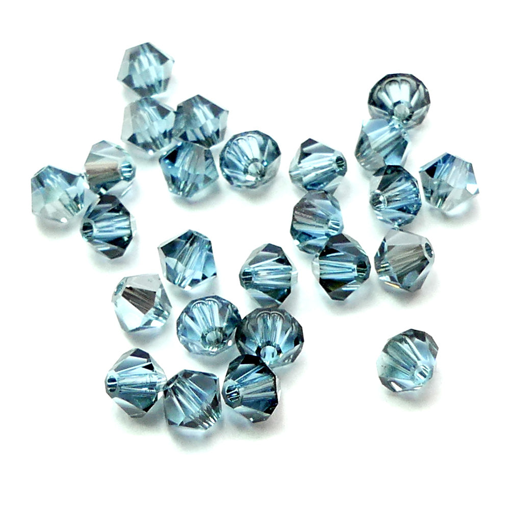 Bicone 4 - Aquamarine Satin (25 pces)