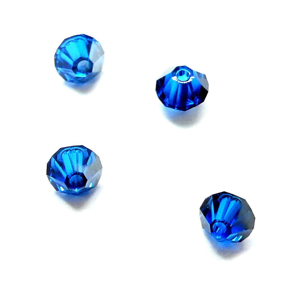 Bicone 4 - Bleu Capri Satin (25 pces)