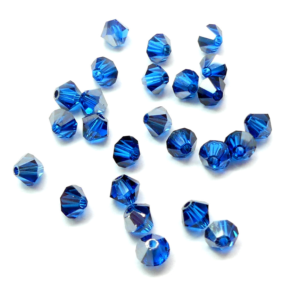 Bicone 4 - Bleu Capri Satin (25 pces)