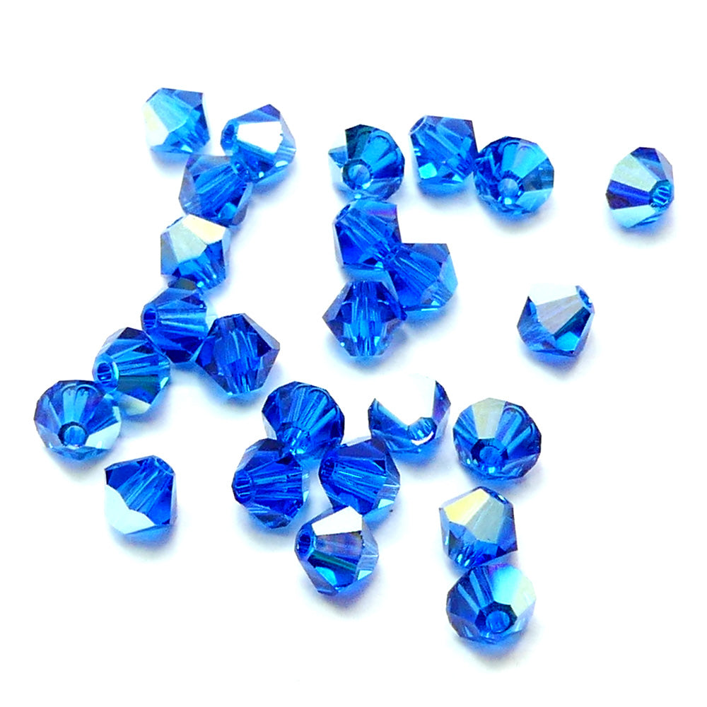 Bicone 4 - Bleu Capri AB (25 pièces)