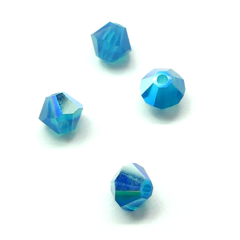Bicone 4 - Bleu des Caraïbes Opale Satin (25 pces)
