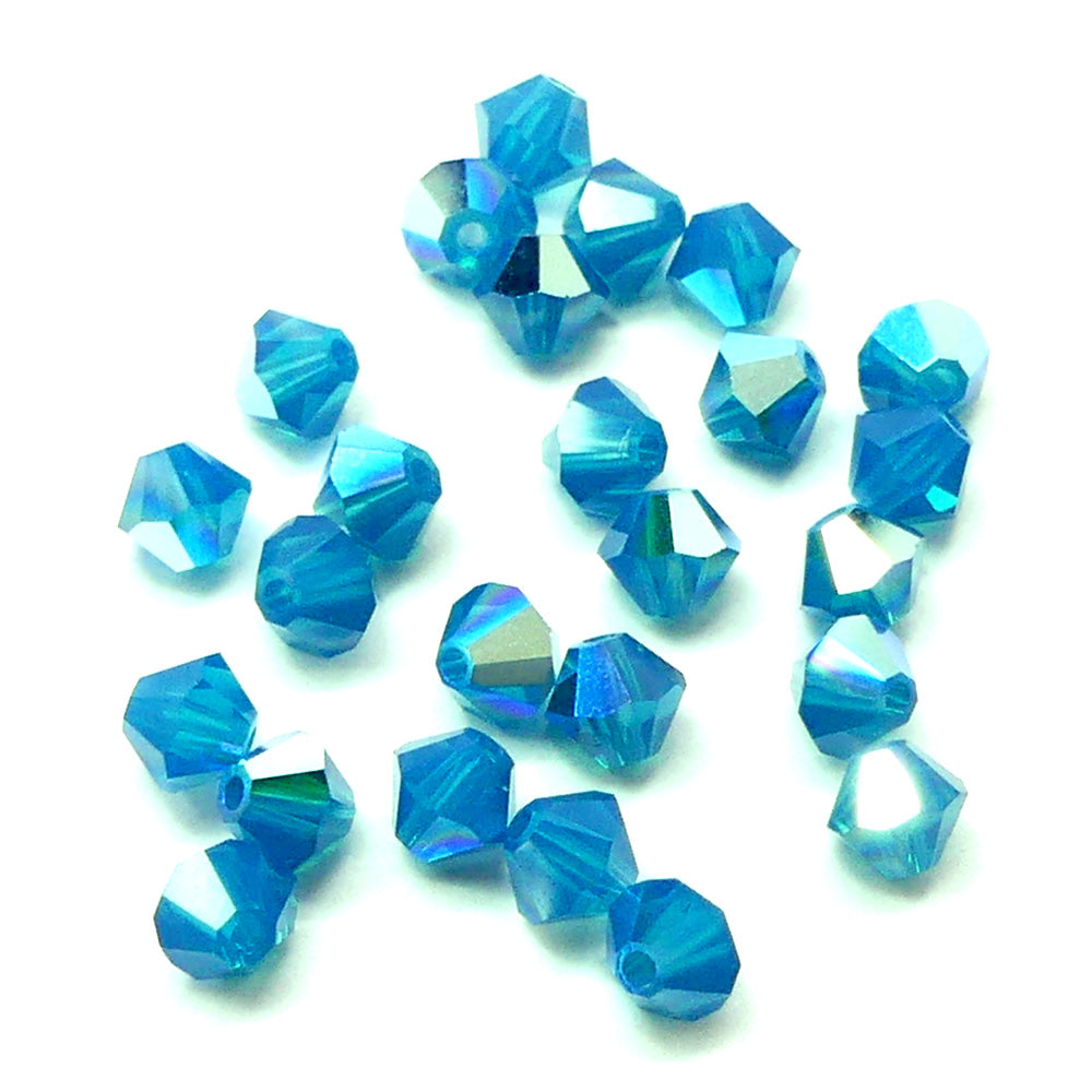 Bicone 4 - Bleu des Caraïbes Opale Satin (25 pces)