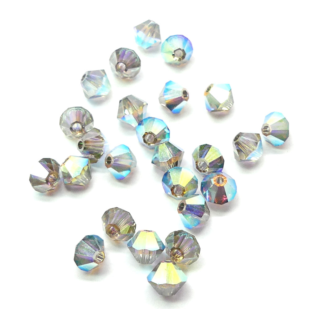 Bicone 4 - Cristal AB Satin (25 pces)