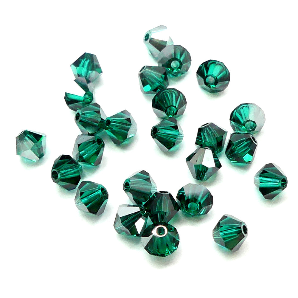 Bicone 4 - Émeraude Satin (25 pces)