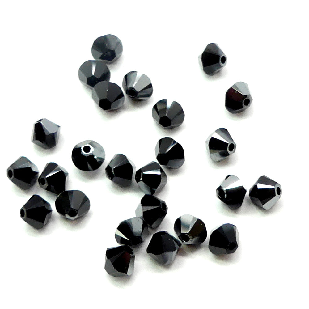 Bicone 4 - Jet Hematite (25 pces)