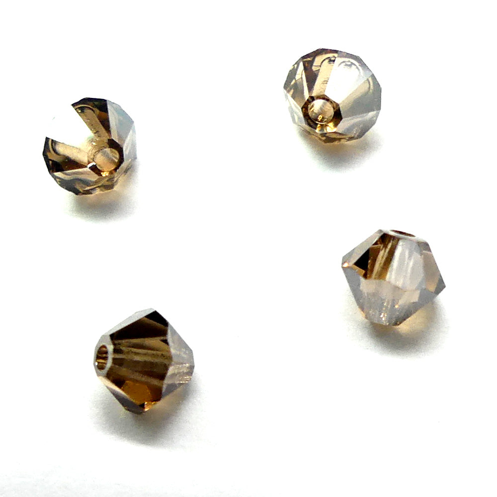 Bicone 4 - Topaze Satin Fumé Claire  (25 pces)