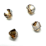 Bicone 4 - Topaze Satin Fumé Claire  (25 pces)