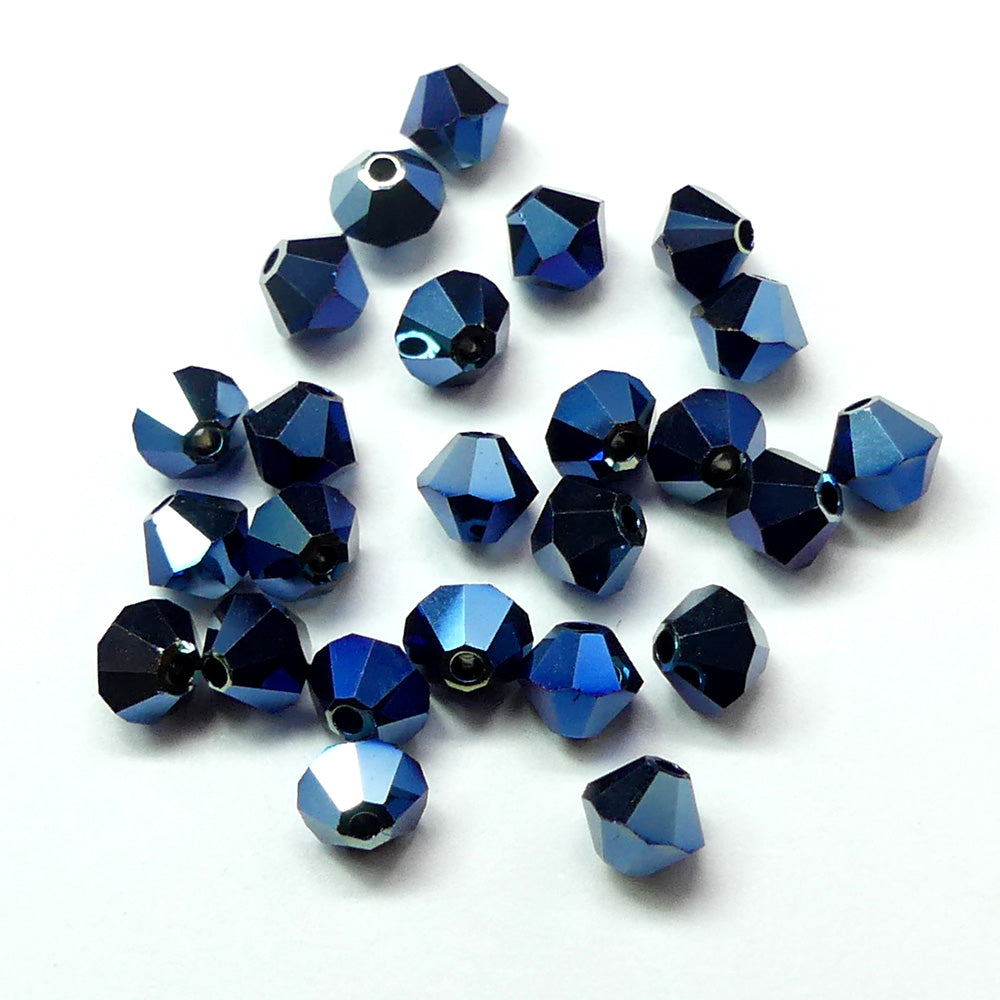 Bicone 4 - Bleu Métallique 2x (25 pces)