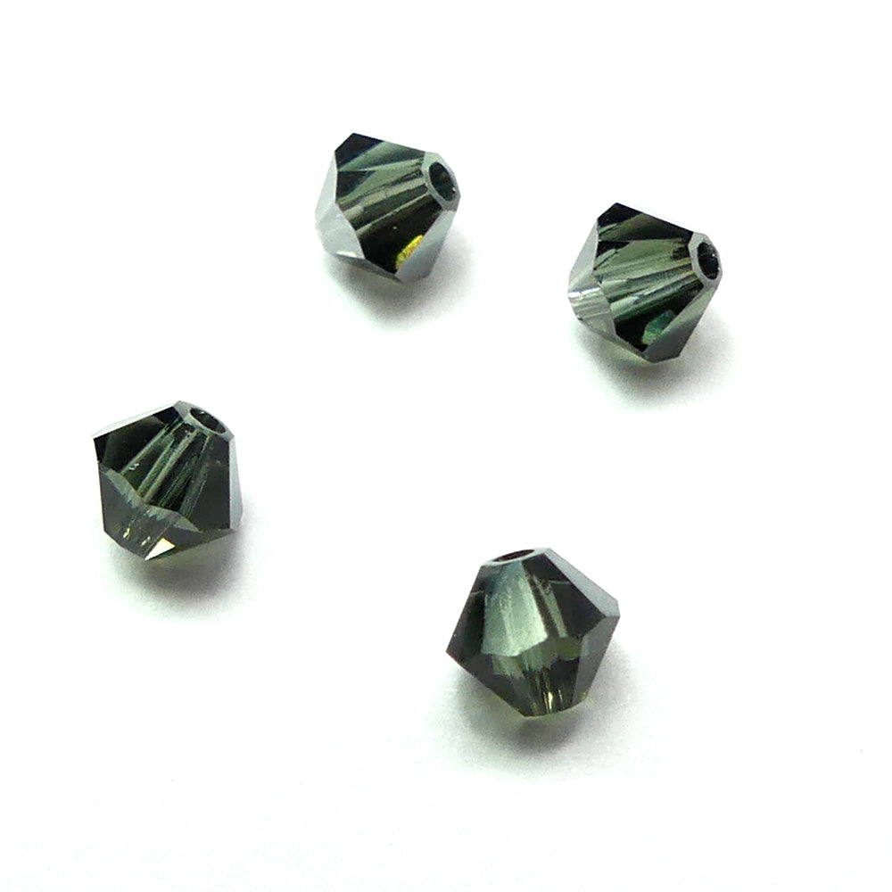 Bicone 4 - Morion Satin (25 pces)