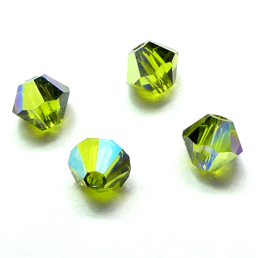 Bicone 4 - Olivine AB (25 pces)
