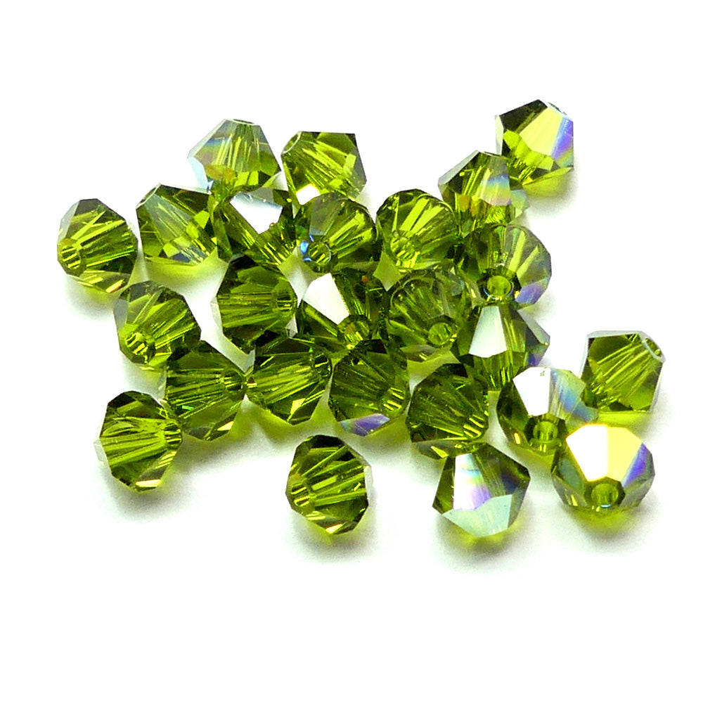 Bicone 4 - Olivine AB (25 pces)