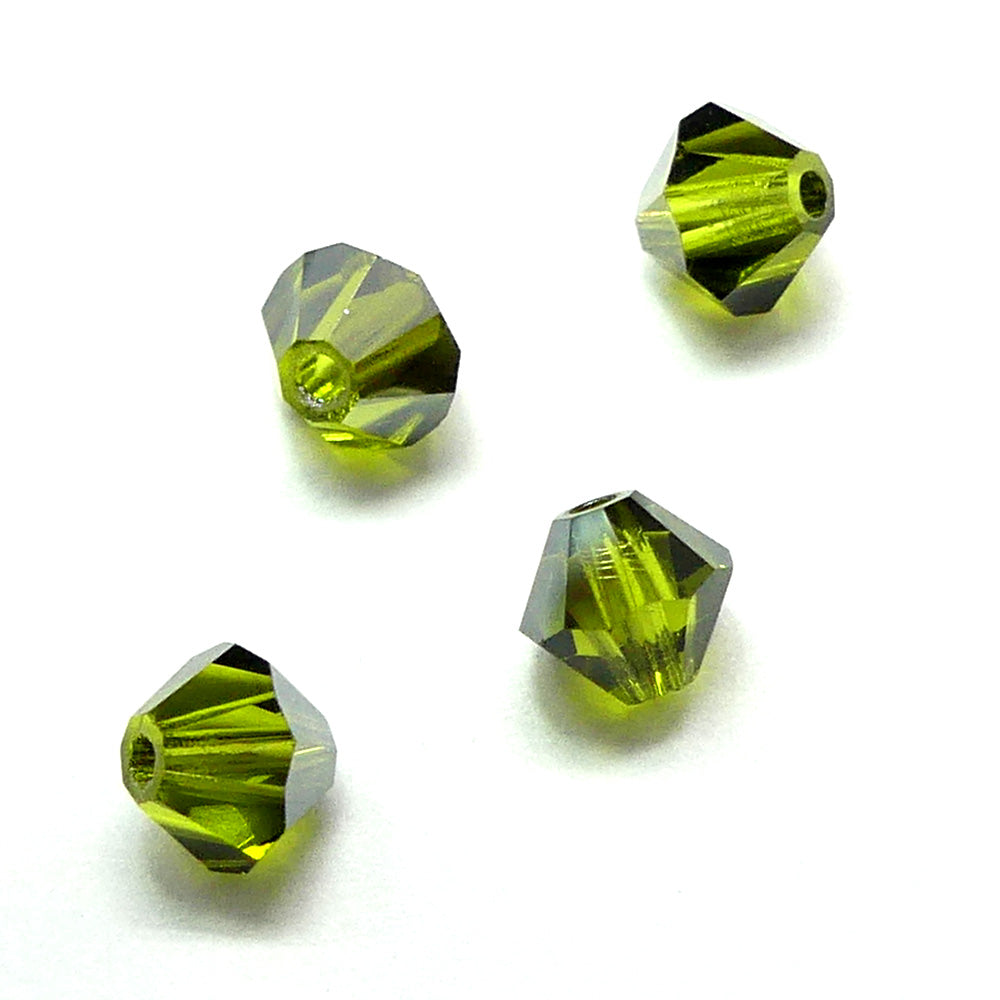 Bicone 4 - Olivine Satin (25 pces)