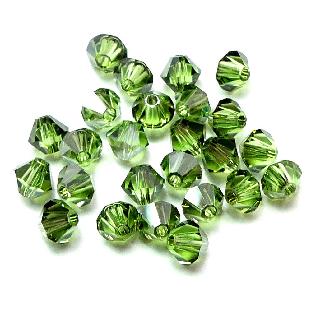 Bicone 4 - Peridot Satin (25 pces)
