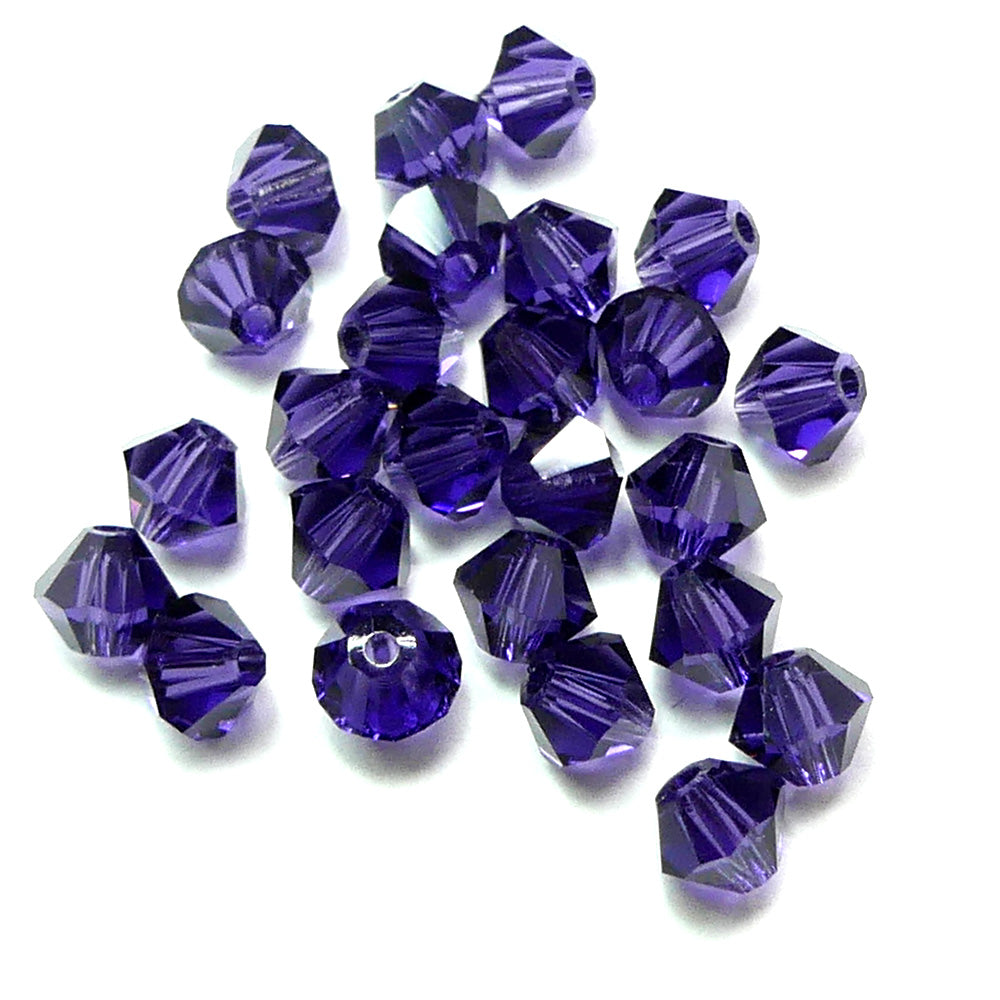 Bicone 4 - Velours Violette (25 pces)