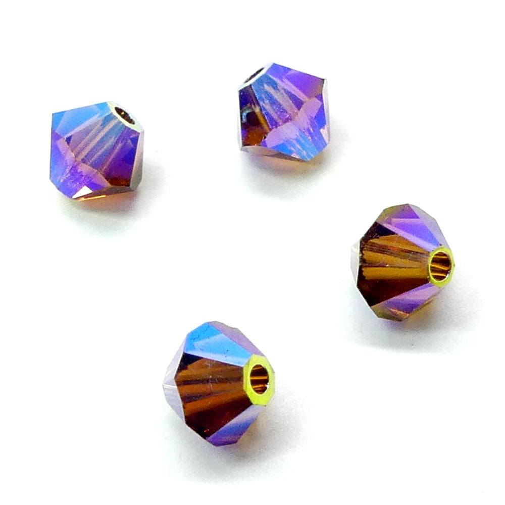 Bicone 4 - Topaze Fumée AB2x (25 pces)