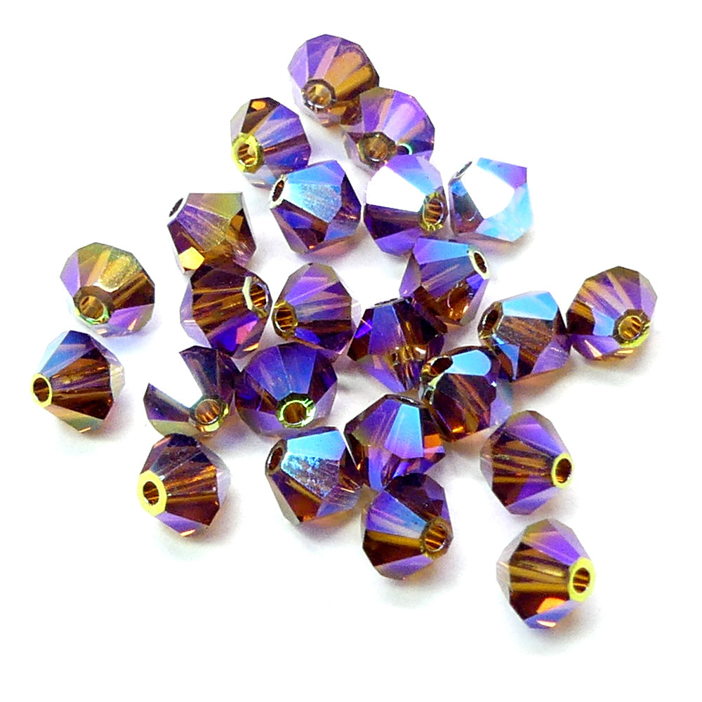 Bicone 4 - Topaze Fumée AB2x (25 pces)