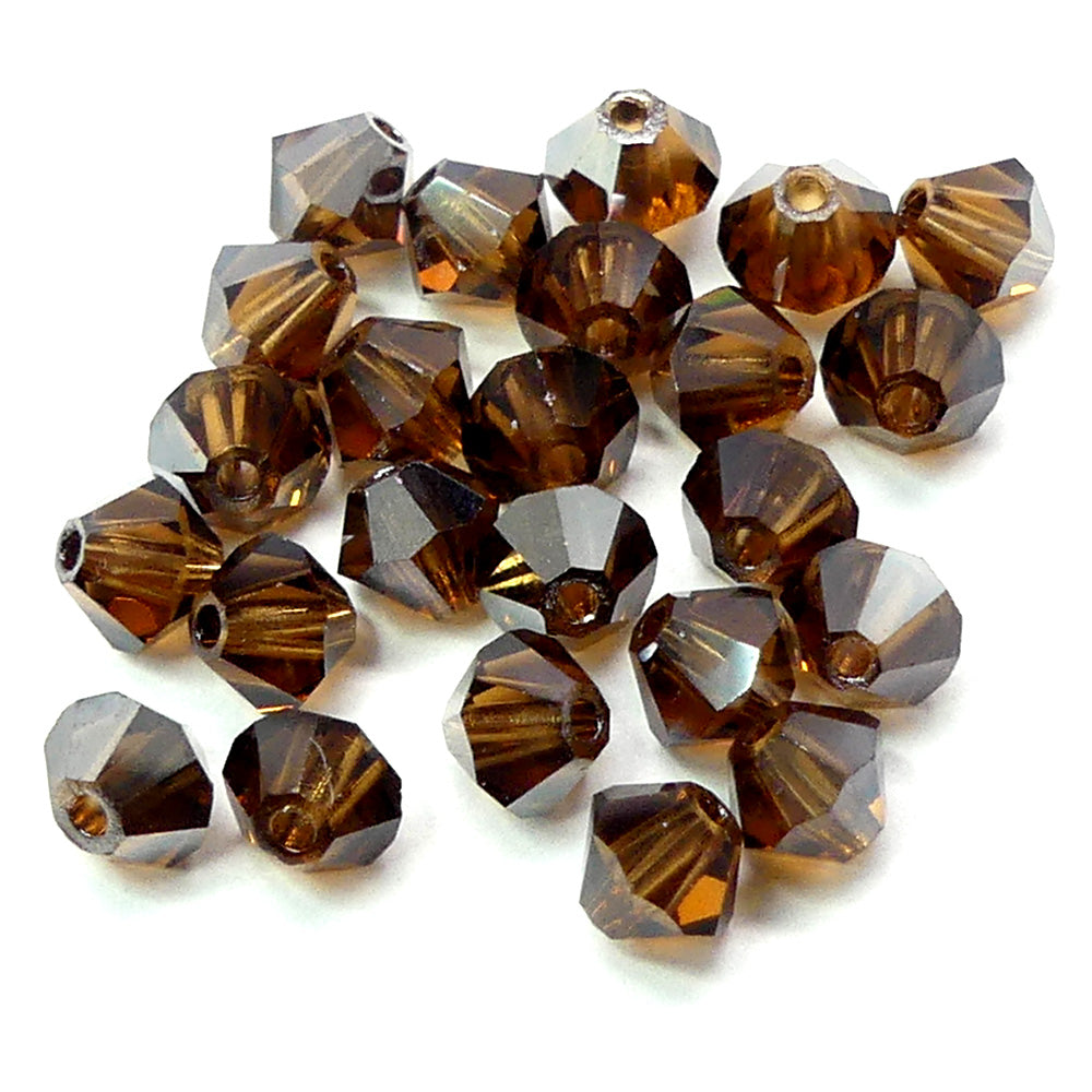 Bicone 4 - Topaze Fumée Satin (25 pces)