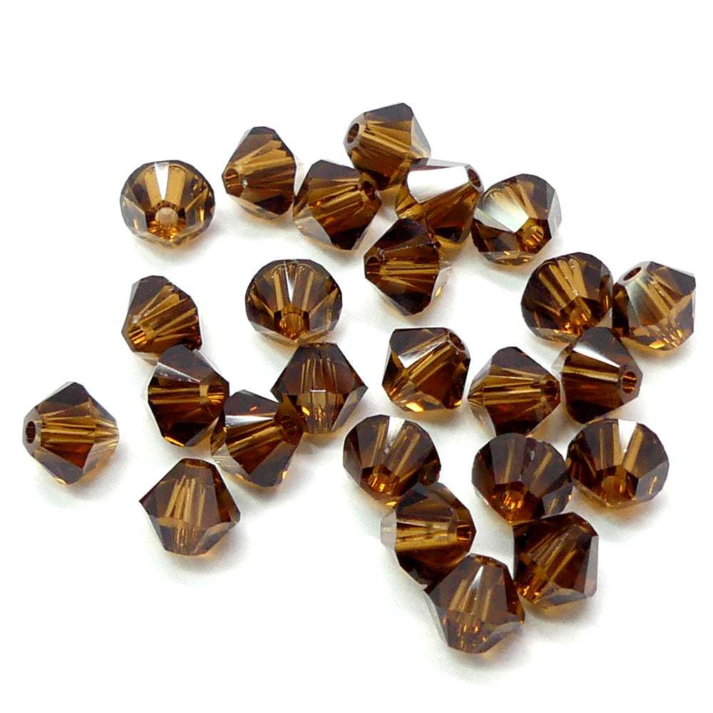 Bicone 4 - Topaze Fumée (25 pces)