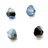 Bicone 4 - Blanc Opal Sky Blue (25 pces)