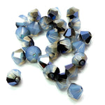 Bicone 4 - Blanc Opal Sky Blue (25 pces)