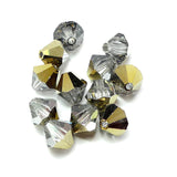 Bicone 6 - Black Diamond Dorado (12 pces)