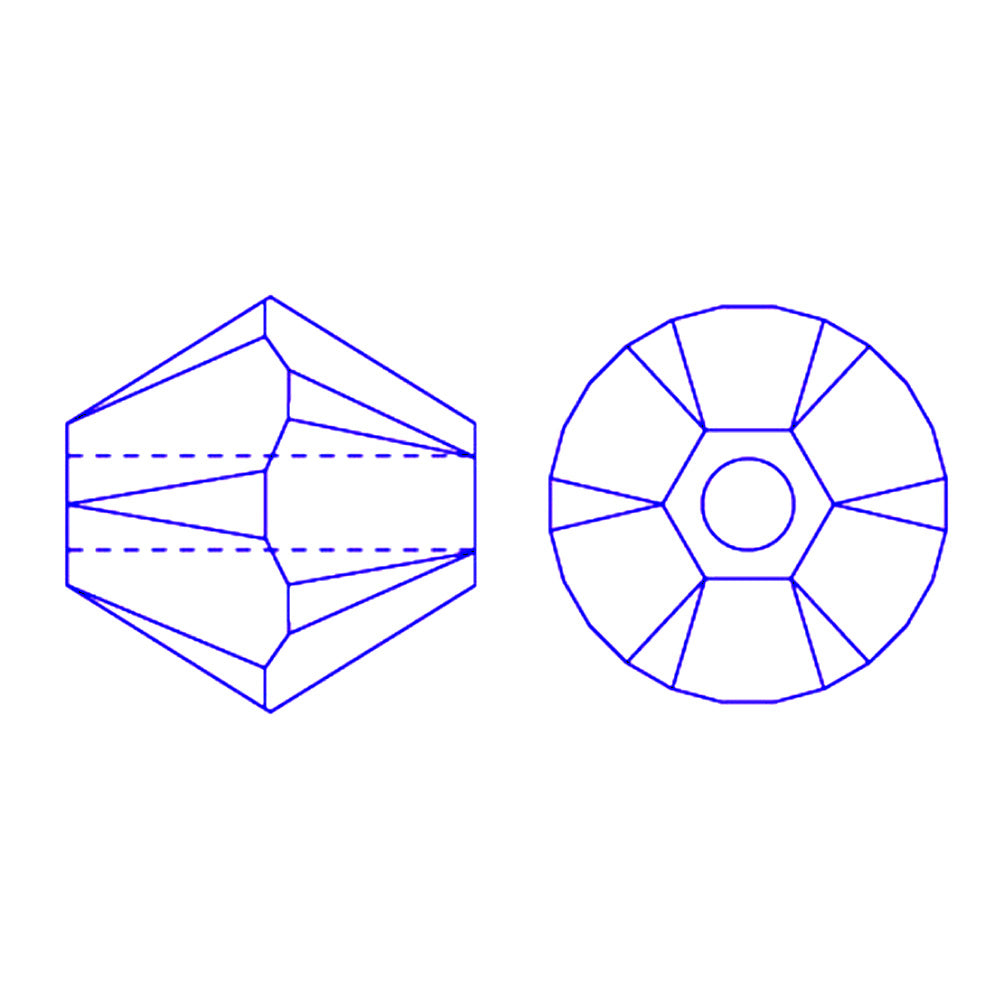 Bicone 6 - Jet (12 pces)