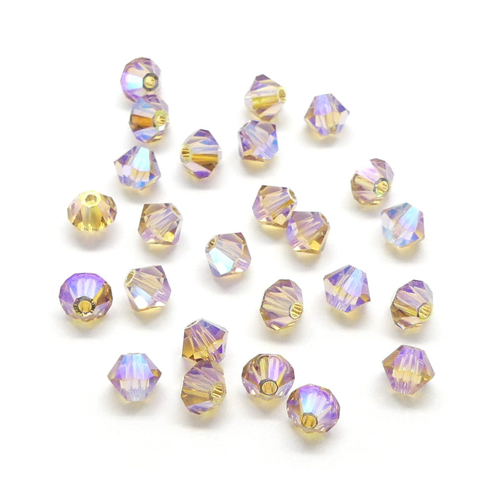 Bicone 4 - Topaze Couleur Claire AB2x (25 pces)