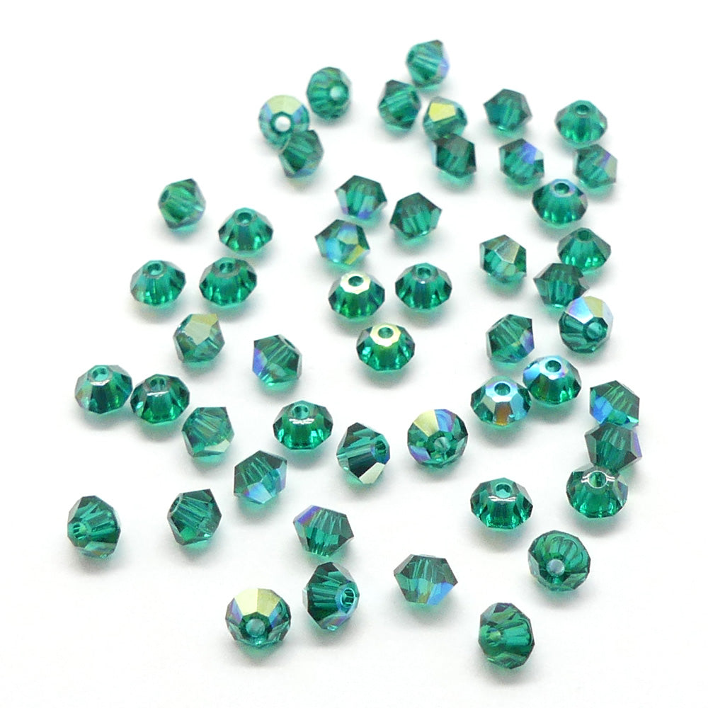 Bicone 3 - Emerald AB (25 pces)