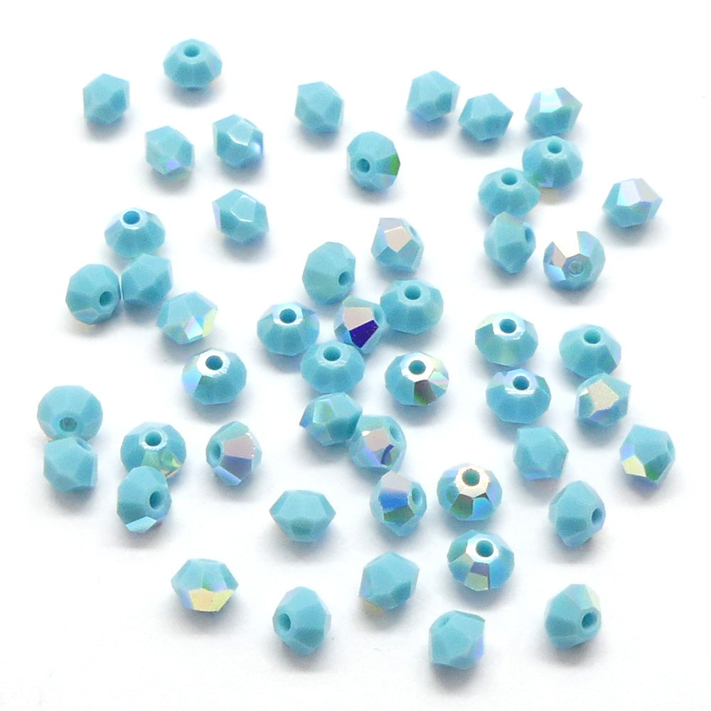 Bicone 3 - Turquoise AB (25 pces)