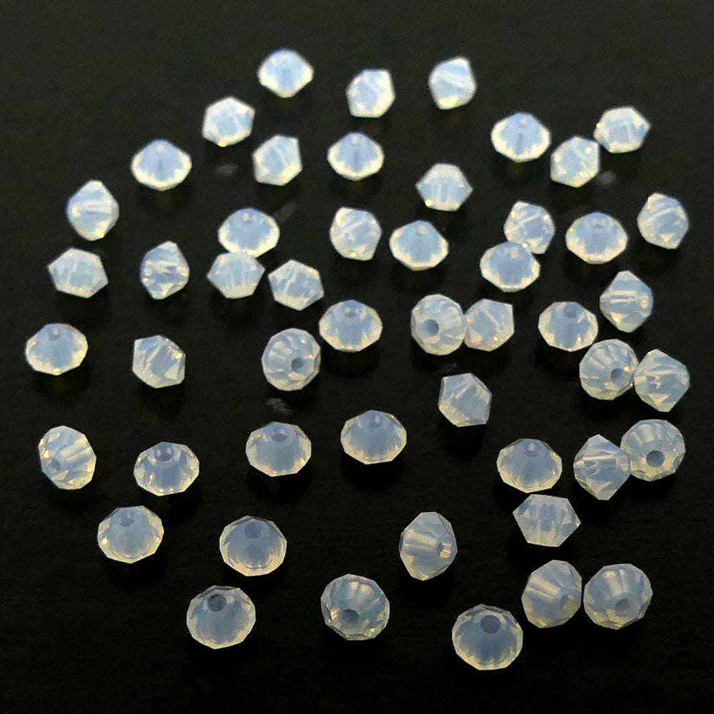 Bicone 3 - White Opal (25 pces)