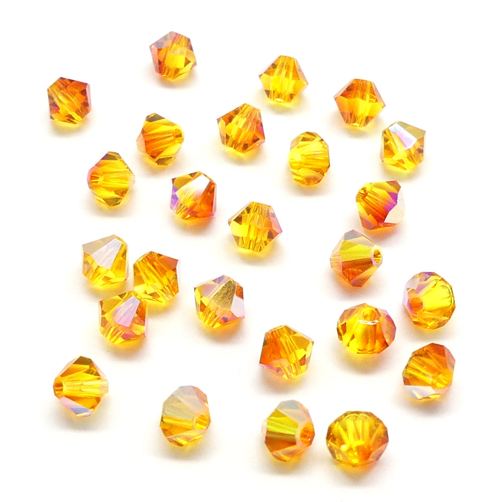 Bicone 4 - Opale de feu AB (25 pces)