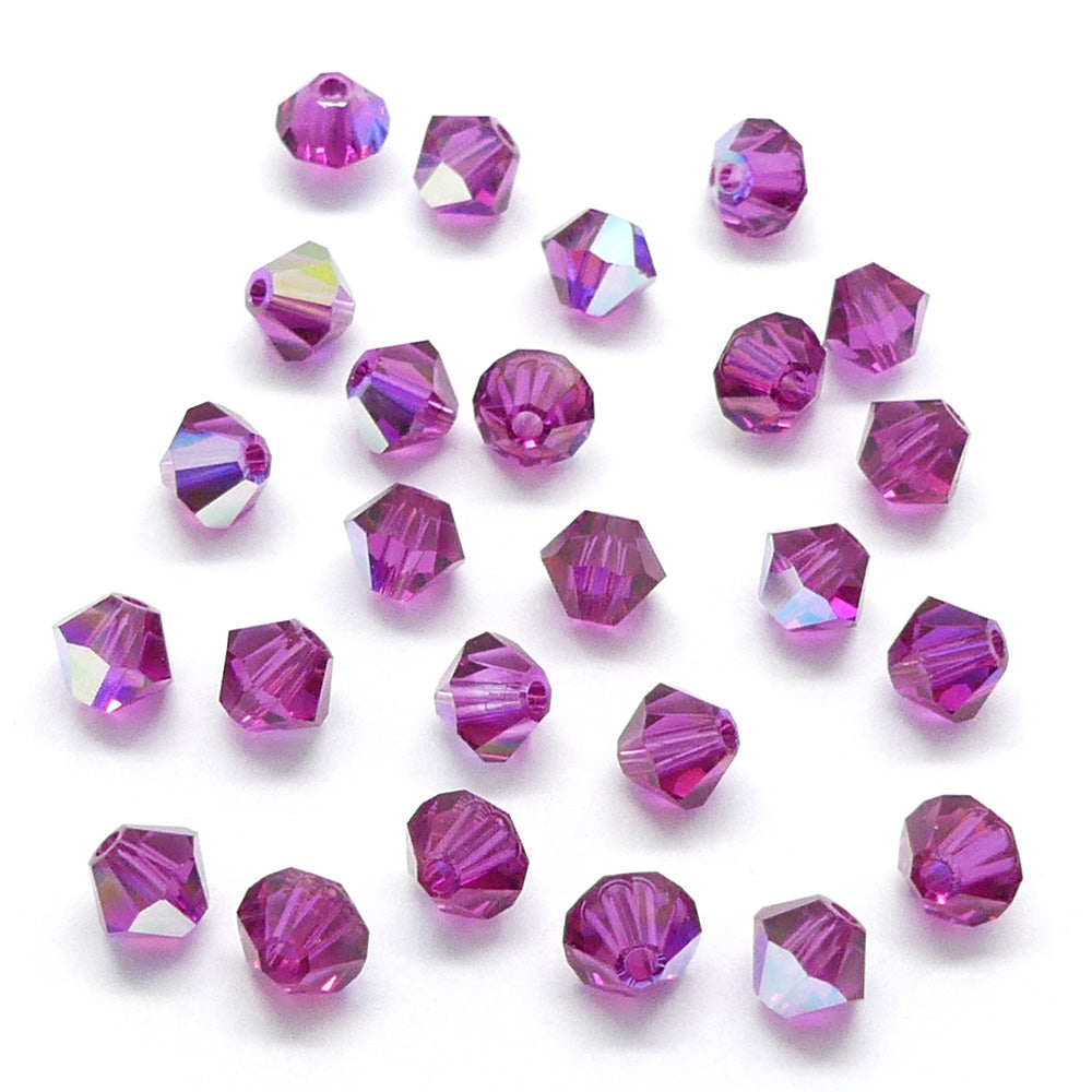 Bicone 4 - Fuchsia AB (25 pces)