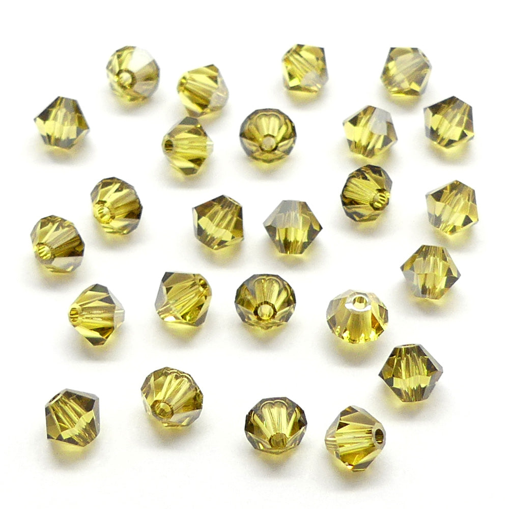 Bicone 4 - Lime Satin (25 pces)