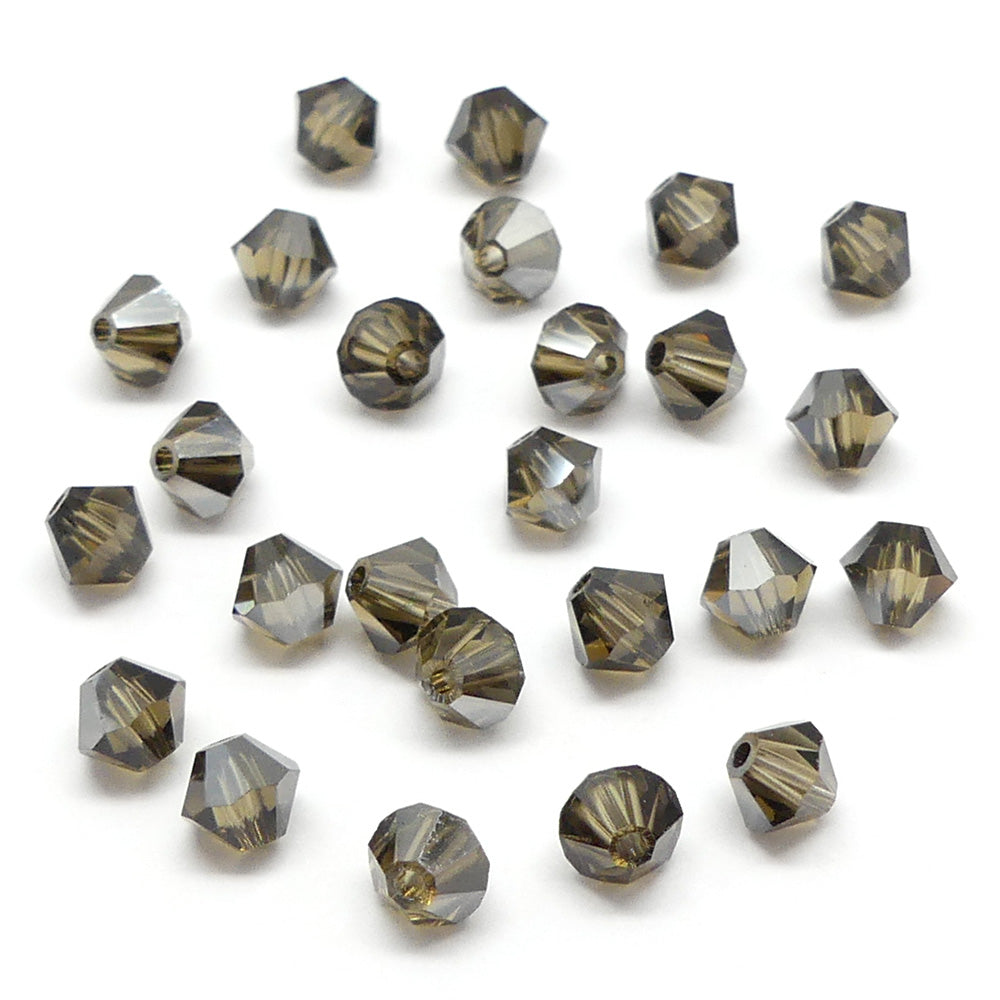 Bicone 4 - Quartz Fumé Satin (25 pces)