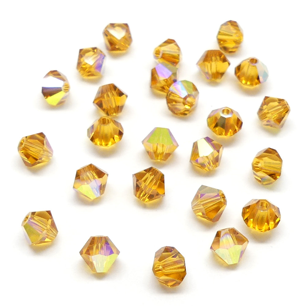 Bicone 4 - Topaze AB (25 pces)
