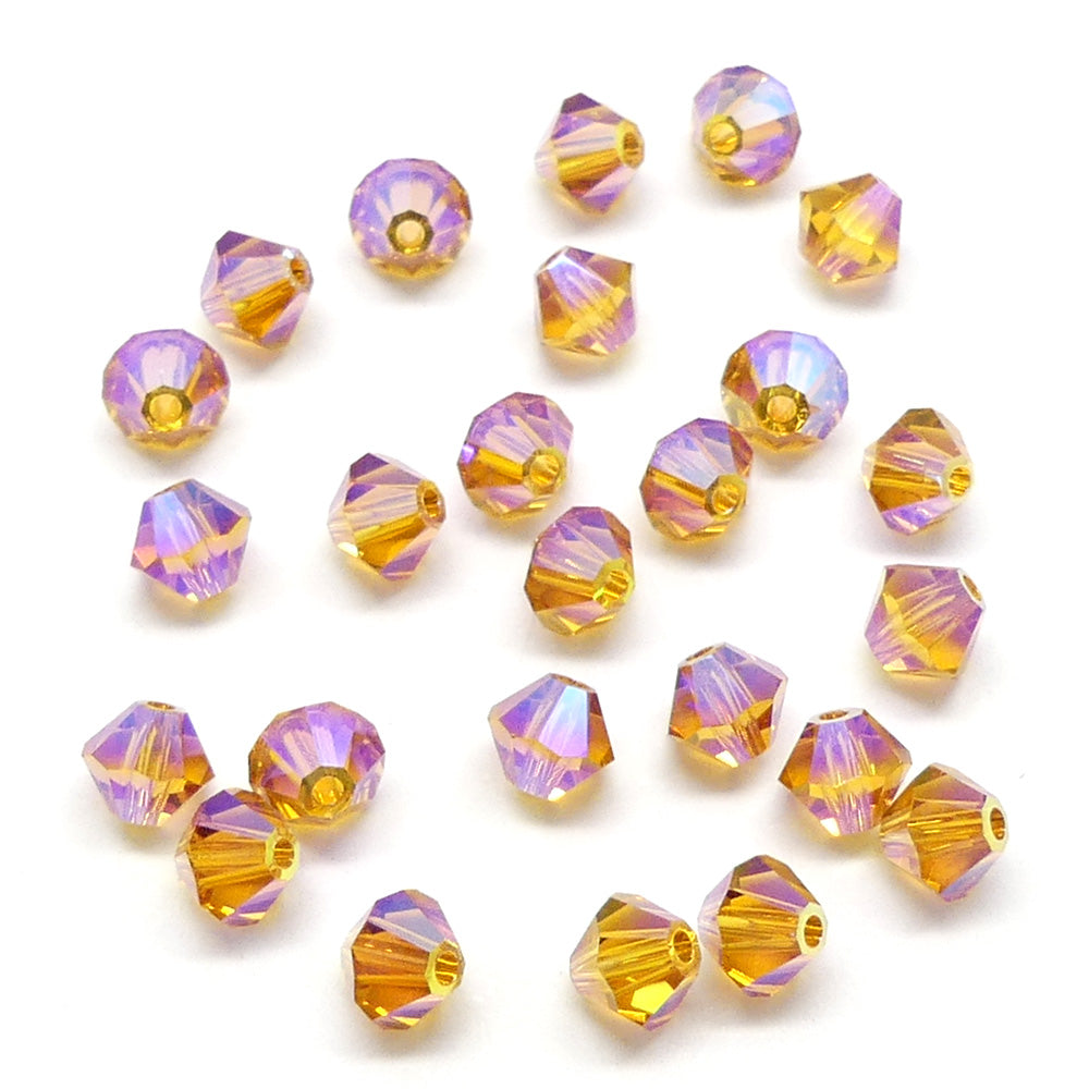 Bicone 4 - Topaze AB2x (25 pces)