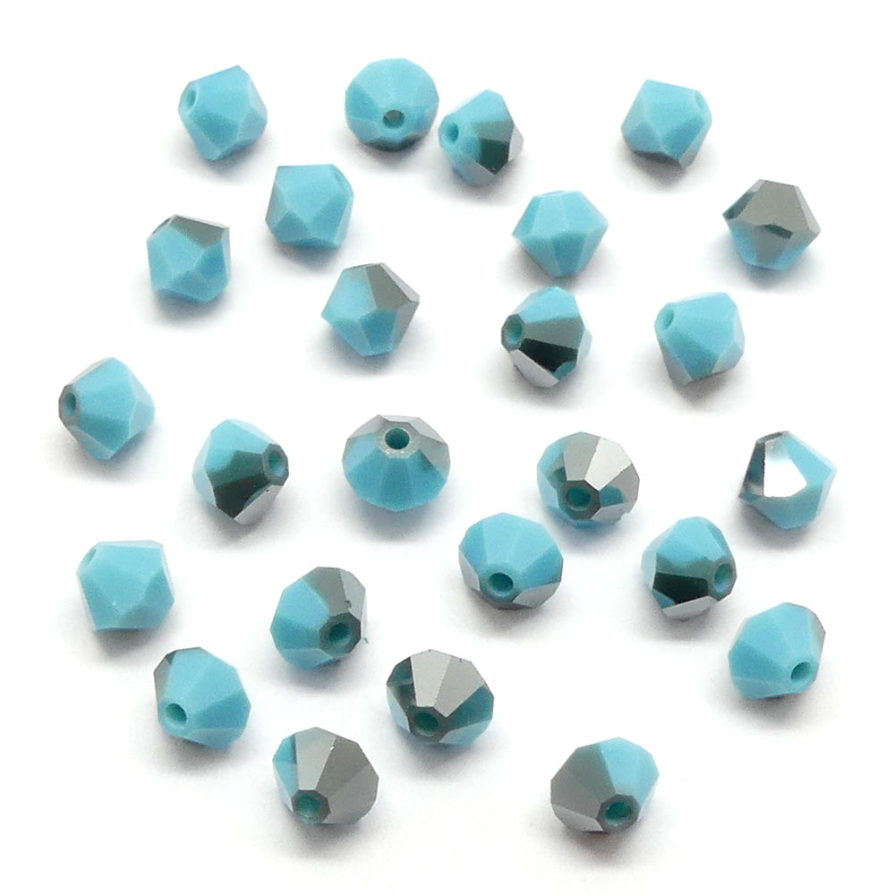 Bicone 4 - Turquoise Satin (25 pces)