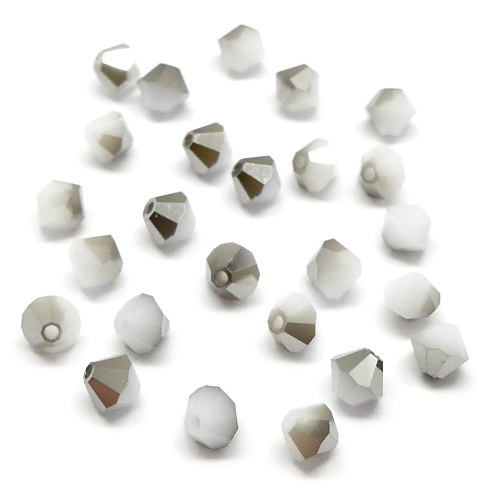 Bicone 4 - Blanc Alabaster Satin (25 pces)