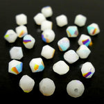 Bicone 4 - Blanc  Alabaster AB (25 pces)