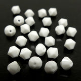 Bicone 4 - Blanc  Chalk (25 pces)