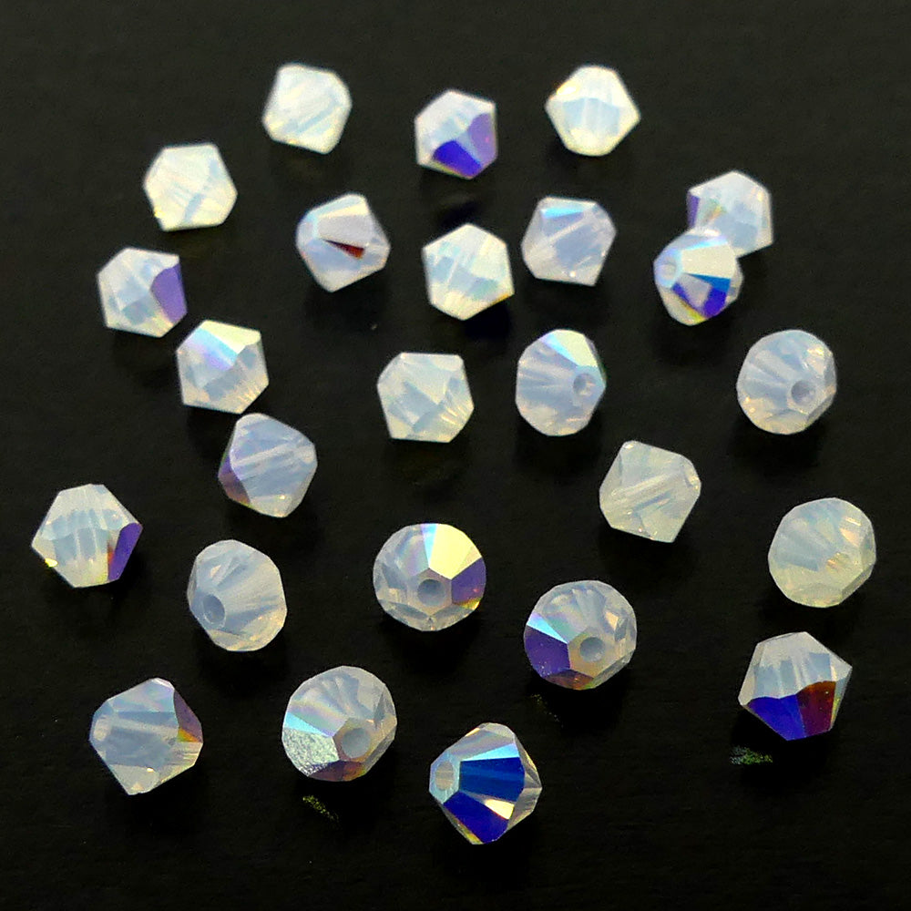 Bicone 4 - Blanc Opal AB (25 pces)