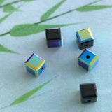 Cube 4mm , Black Diamond , (5pces)