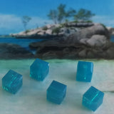 Cube 4mm , Carribean Blue  (5pces)