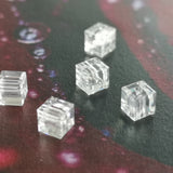 Cube 4mm , Crystal Silver Shade, (5pces)