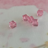 Cube 4 mm - Rose ( 5 pces)