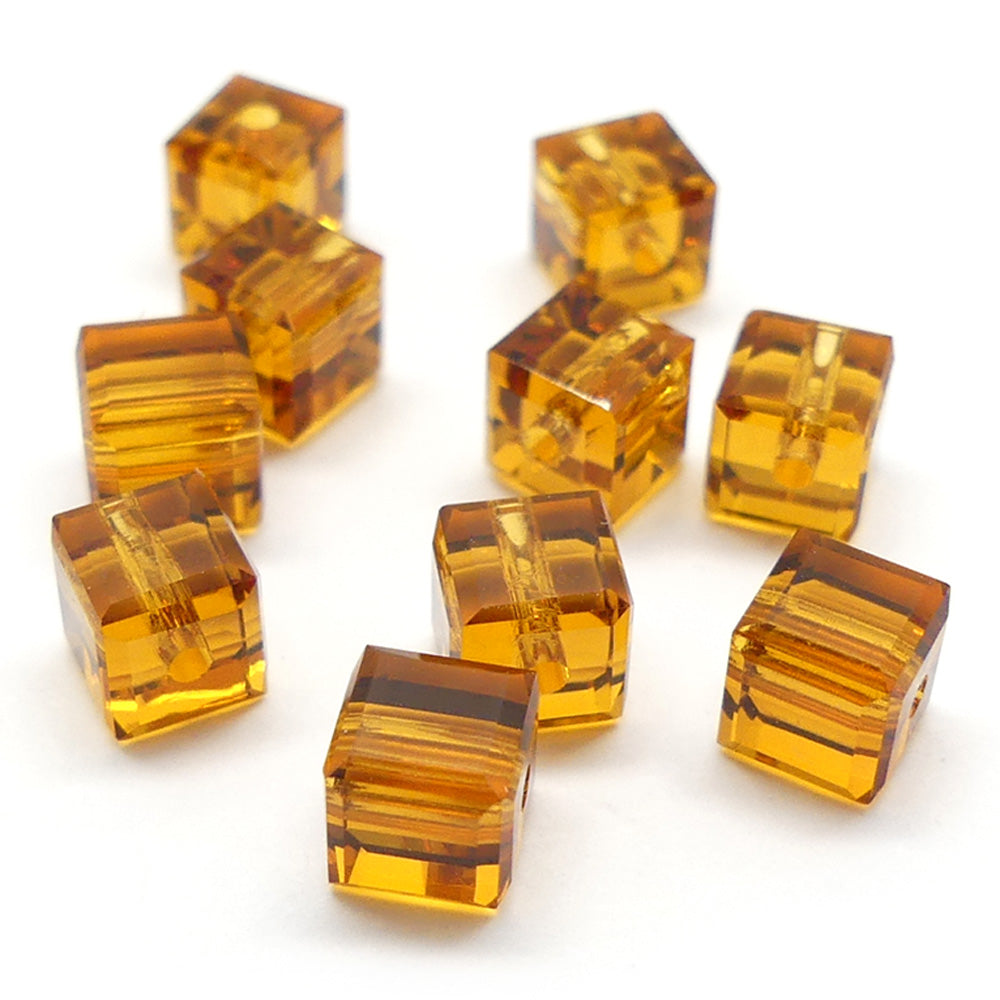Cube 4 mm - Topaze (5 pces)