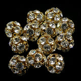 Boule filigrane dorée avec cristaux Swarovski 