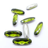 Long ovale 15 x 5 mm - Olivine (à la pièce)