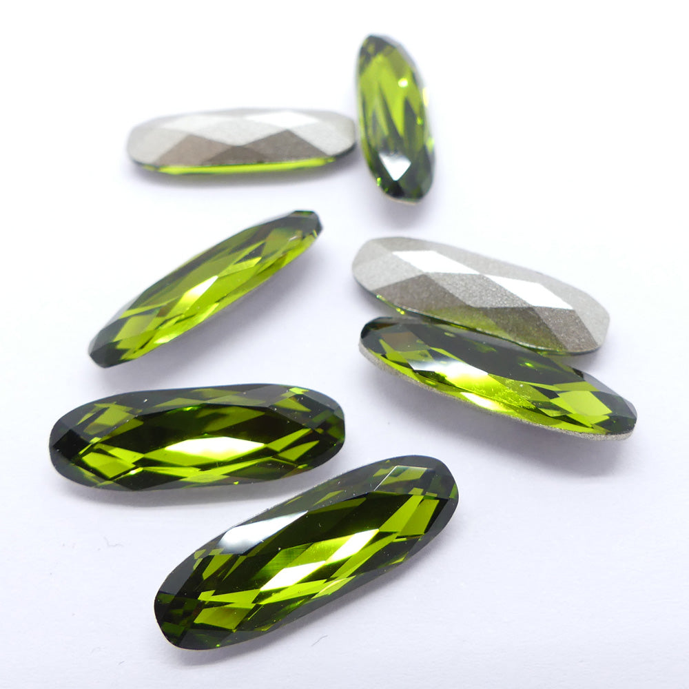 Long Ovale 21 x 7 mm -Vert Olivine