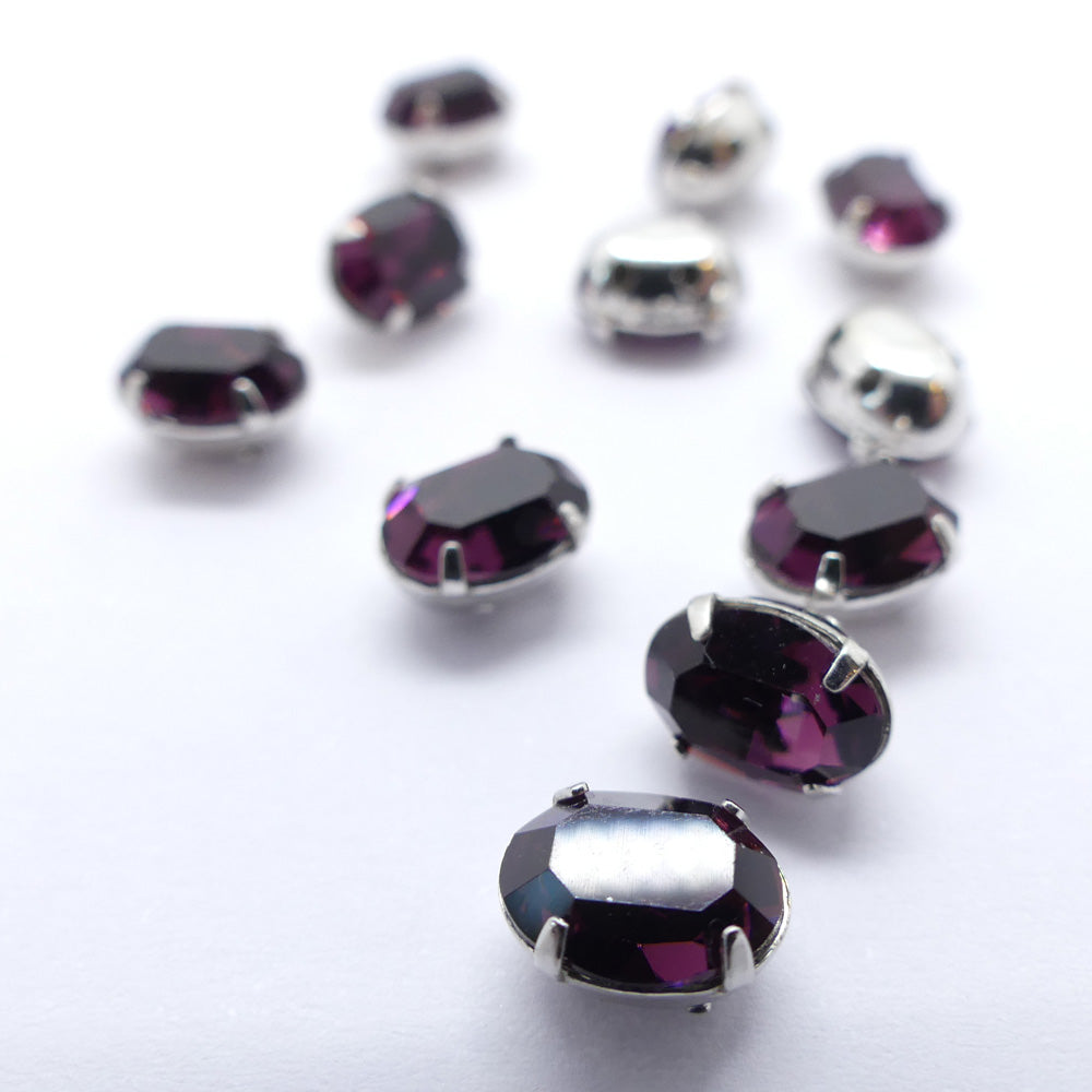 Ovale monté 8 x 6  mm - Amethyst (à la pièce)